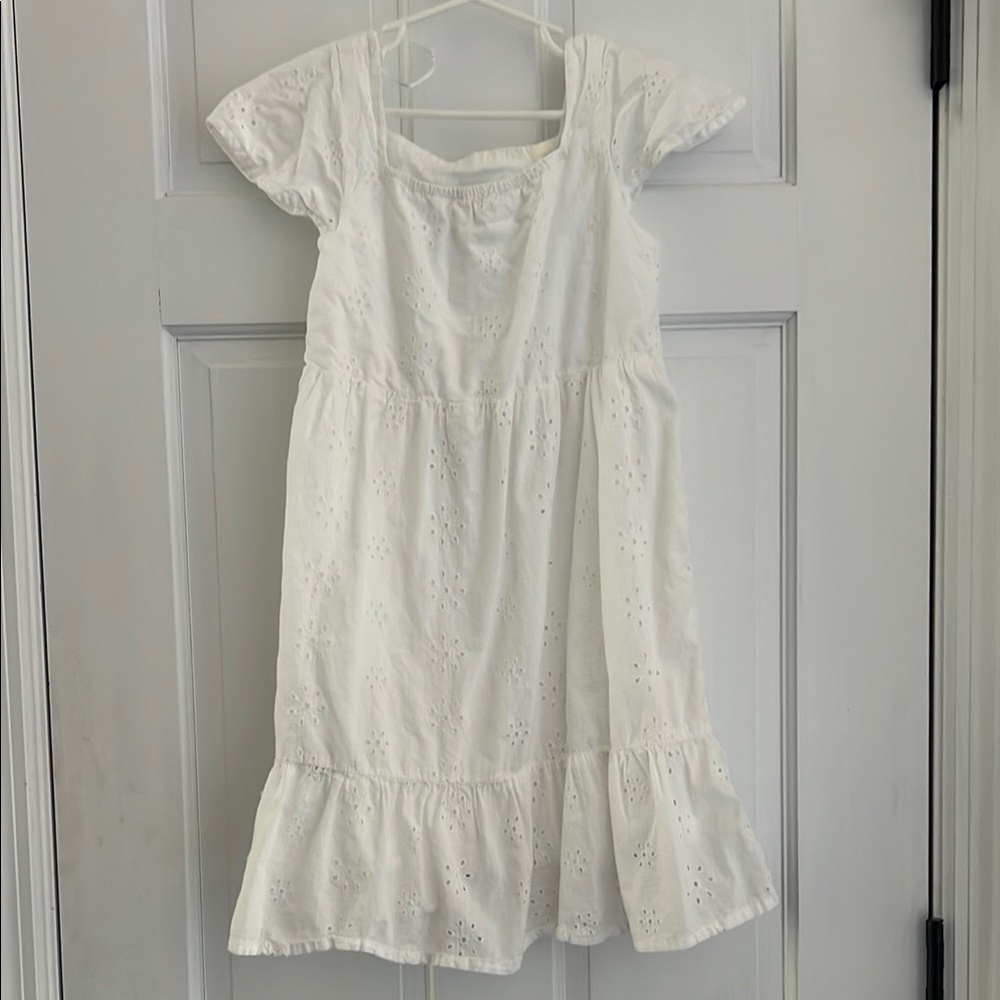H&M Girls White Eyelet  Dress